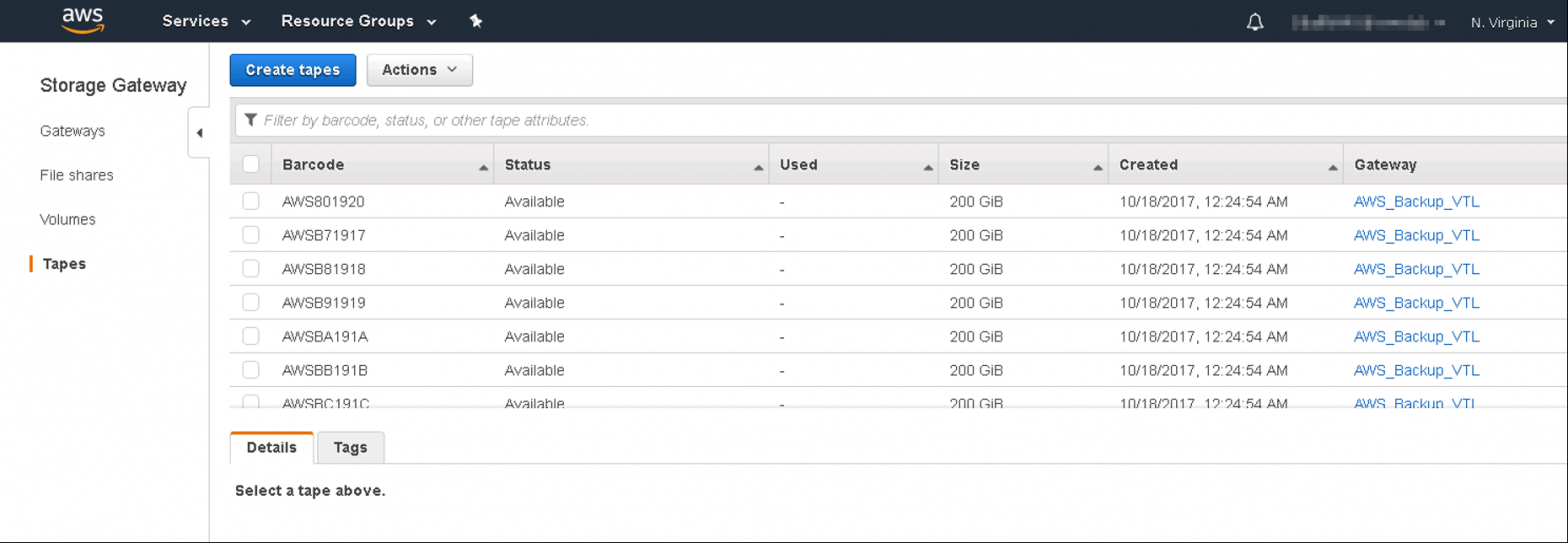 Part 2 Veeam and AWS Tape Gateway Integration Creating Tapes